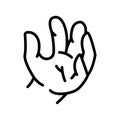 Cartoon gesture line icons set. Character hand.