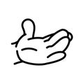 Cartoon gesture line icons set. Character hand.