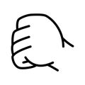 Cartoon gesture line icons set. Character hand.