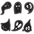 Cartoon Ghost Halloween Illustration Spectres Haunted Spirits Royalty Free Stock Photo