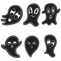 Cartoon Ghost Halloween Illustration Spectres Haunted Spirits Royalty Free Stock Photo