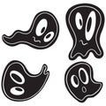 Cartoon Ghost Halloween Illustration Spectres Haunted Spirits Royalty Free Stock Photo