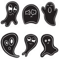 Cartoon Ghost Halloween Illustration Spectres Haunted Spiritys Royalty Free Stock Photo