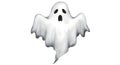 A cartoon ghost illustration features a classic white sheet form with jagged, Royalty Free Stock Photo