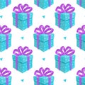 Cartoon Gift Box Seamless Pattern Royalty Free Stock Photo