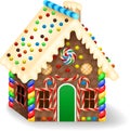 Cartoon gingerbread house Royalty Free Stock Photo