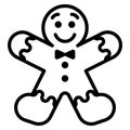 Cartoon Gingerbread Man Isolated On White Background Royalty Free Stock Photo