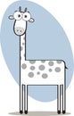 Cartoon Giraffe in Black and White Royalty Free Stock Photo