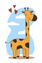 Cartoon giraffe character. Vector illustration isolated on nature background EPS Royalty Free Stock Photo