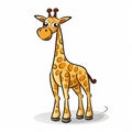 Cartoon Giraffe: Cute And Playful Children\'s Drawing Style