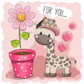 Cartoon Giraffe with a flower