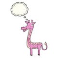 cartoon giraffe with thought bubble