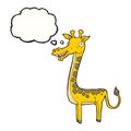 cartoon giraffe with thought bubble