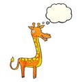 cartoon giraffe with thought bubble