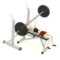 Cartoon girl with benchpress