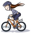 Cartoon Girl on Bike.