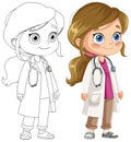 Cartoon girl doctor