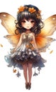 a cartoon girl dressed up as a fairy with butterfly wings Royalty Free Stock Photo