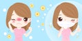 Cartoon girl get hay fever Royalty Free Stock Photo