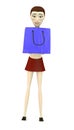 Cartoon girl with giftbag