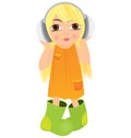 Cartoon girl headphone vector