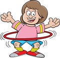 Cartoon girl with a hula hoop