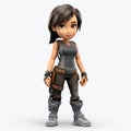 Cartoon Girl Lara Croft-inspired Character With Boots