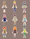 Cartoon girl stickers