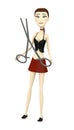 Cartoon girl with surgery tool