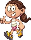 Cartoon girl walking