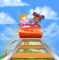 Cartoon Roller Coaster Royalty Free Stock Photo