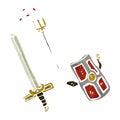 cartoon gladiator weapons