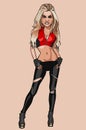 Cartoon glamor girl