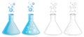 Cartoon glass tubes set for science illustration Royalty Free Stock Photo