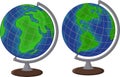 Cartoon globe two side