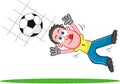 Cartoon Goalkeeper Catching Ball Royalty Free Stock Photo