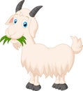 Cartoon goat eating grass