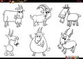 cartoon goats farm animal characters set coloring page Royalty Free Stock Photo