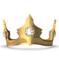 Cartoon gold crown with three diamonds