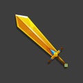 Cartoon gold game sword.