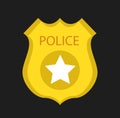 Cartoon gold police badge