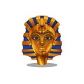 Cartoon golden achievement, Egyptian pharoah woman figurine isolated