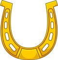 Cartoon Golden Horseshoe For Good Luck Royalty Free Stock Photo