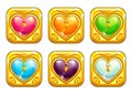 Cartoon golden love amulets Royalty Free Stock Photo