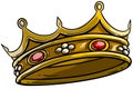 Cartoon golden royal king crown vector