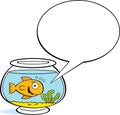 Cartoon goldfish with a caption balloon