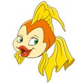 Cartoon goldfish fish