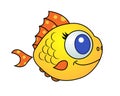 Cartoon goldfish with spotted fins