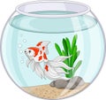 Cartoon goldfish swimming in fishbowl Royalty Free Stock Photo