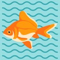 cartoon goldfish,vector illustration,flat style